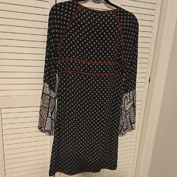 THML Patchwork Boho Dress | Bell Sleeve | NWT | Size S - Picture 2 of 5